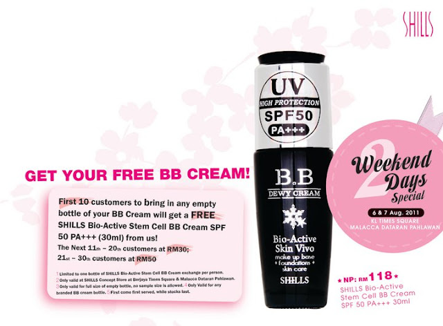 FREE Shills Bio-Active Stem Cell BB Cream worth RM118
